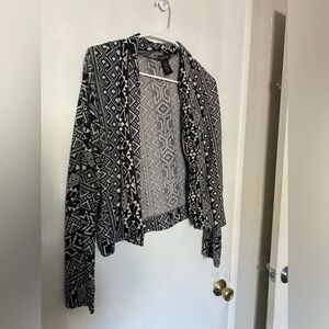 Love Monochrome Geometric Knit Cardigan